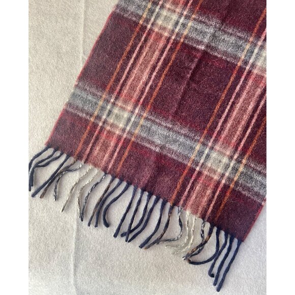 George Straith Ltd. 100% Cashmere Plaid Scarf 61.5"X12" Scotland Fringed READ - Picture 3 of 7